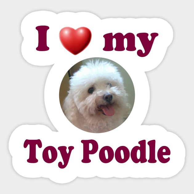 I Love My Toy Poodle Sticker by Naves